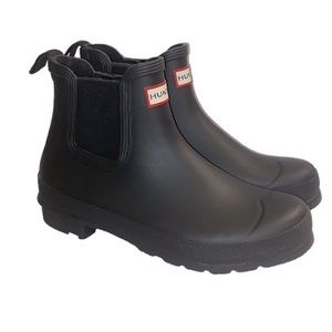 HUNTER Original Waterproof Chelsea Rain Boot Black size 9